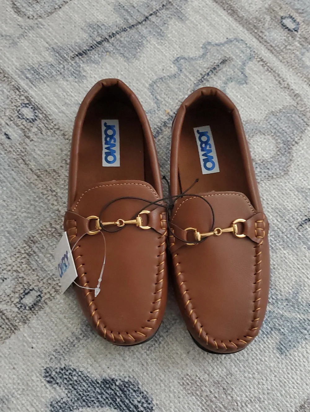 NWT Josmo Boys Brown Slip On Dress Loafers Shoes Sz1